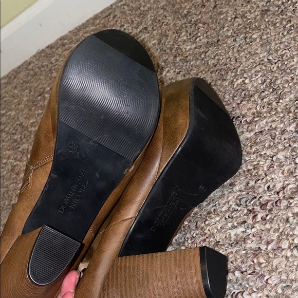 Womens New Dominique Nicole Brown Ankle Heeled Booties - Picture 5 of 7